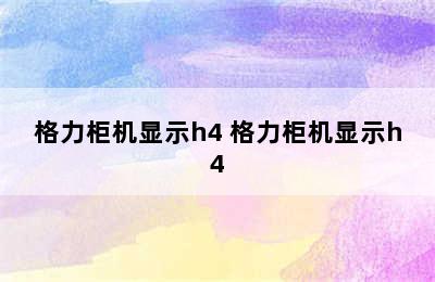 格力柜机显示h4 格力柜机显示h4